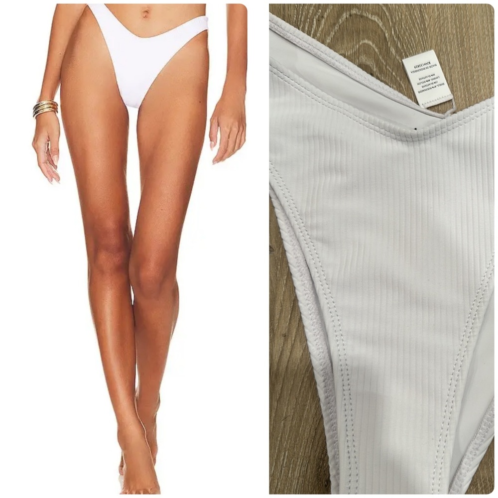 Lovewave White Ribbed Bikini Bottom